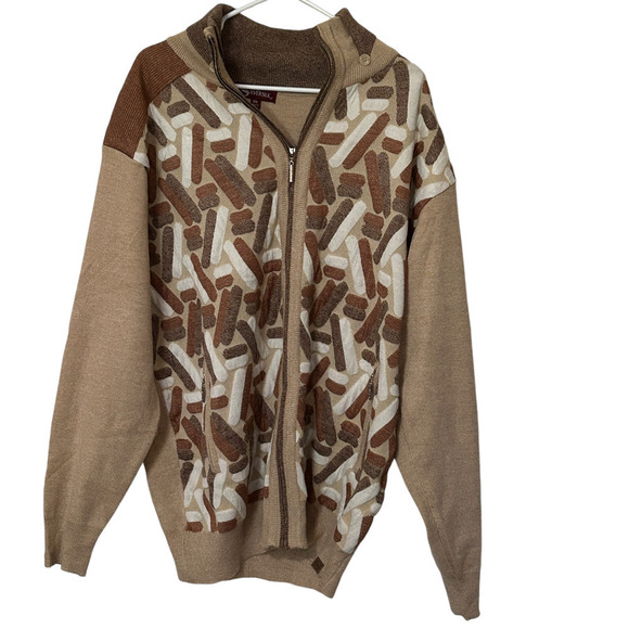 Silversilk Men’s Heavy Sweater XXL Tan-Brown Full Zip Pockets Fall-Winter - Picture 2 of 10